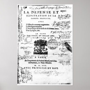 Frontispiece of 'La Defense et Illustration Poster