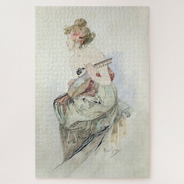 Frontispiece of Le Pater by Alphonse Mucha Jigsaw Puzzle (Vertical)