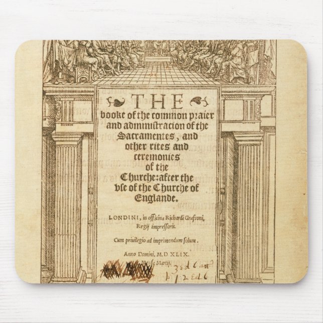 Frontispiece of 'The Book of Common Prayer' Mouse Pad (Front)
