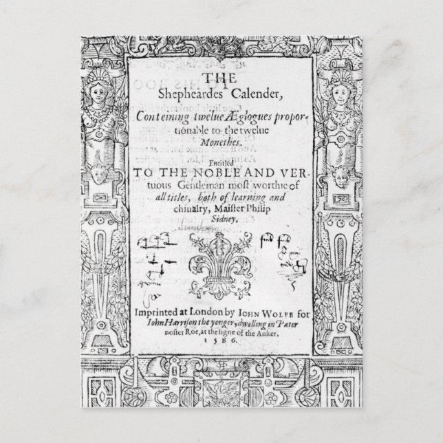 Frontispiece of 'The Shepeards Calender' Postcard (Front)