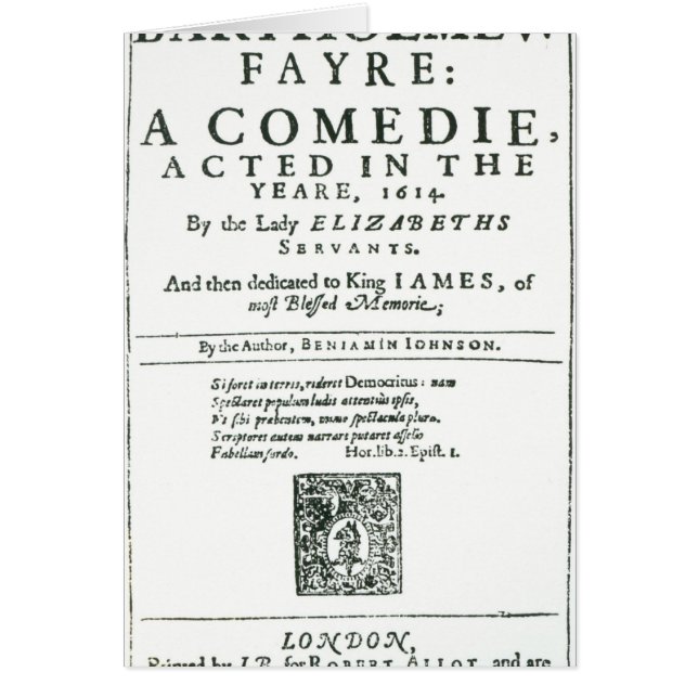 Frontispiece to 'Bartholomew Fair' (Front)