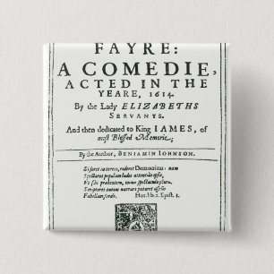 Frontispiece to 'Bartholomew Fair' 15 Cm Square Badge