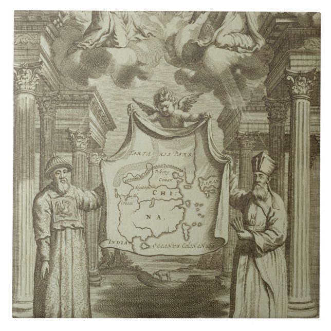 Frontispiece to 'China Illustrated' by Athanasius Ceramic Tile (Front)