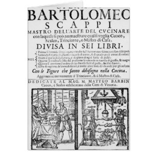 Frontispiece to cook book of Bartolomeo Scappi