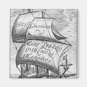 Frontispiece to 'De mari libero', by Hugo Grotius Magnet