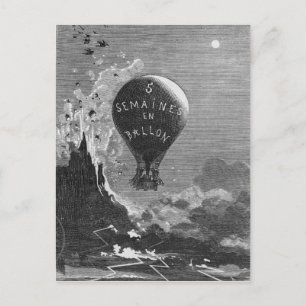 Frontispiece to 'Five Weeks in a Balloon' Postcard