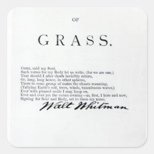 Frontispiece to 'Leaves of Grass' Square Sticker