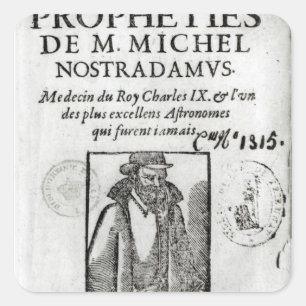 Frontispiece to 'Les Propheties de M. Michel Square Sticker