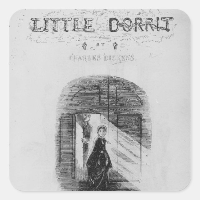 Frontispiece to 'Little Dorrit' by Charles Square Sticker (Front)