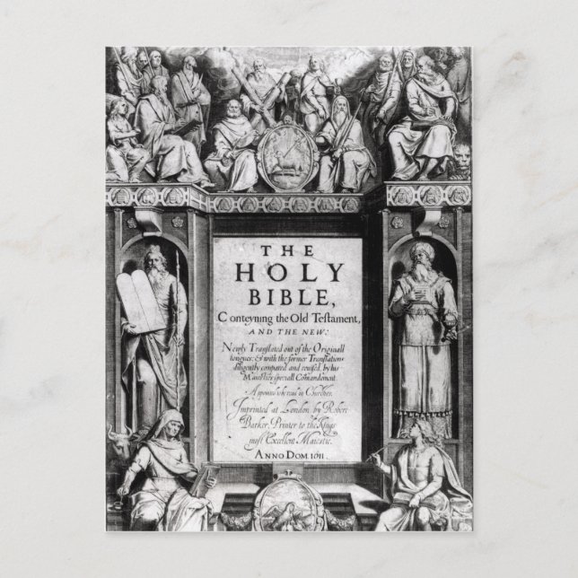 Frontispiece to 'The Holy Bible' Postcard (Front)