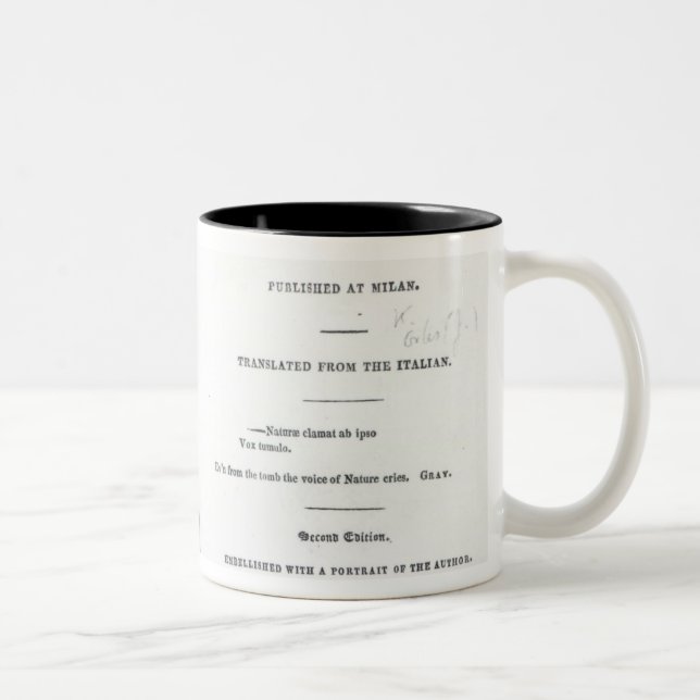 Frontispiece to 'The Letters of Ortis' Two-Tone Coffee Mug (Right)