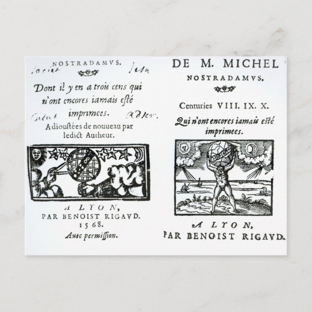 Frontispiece to 'The Prophecies Postcard (Front)