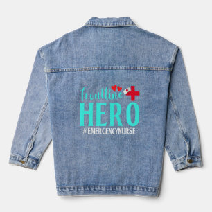 Frontline Hero Emergency Nurse Worker Frontline Es Denim Jacket