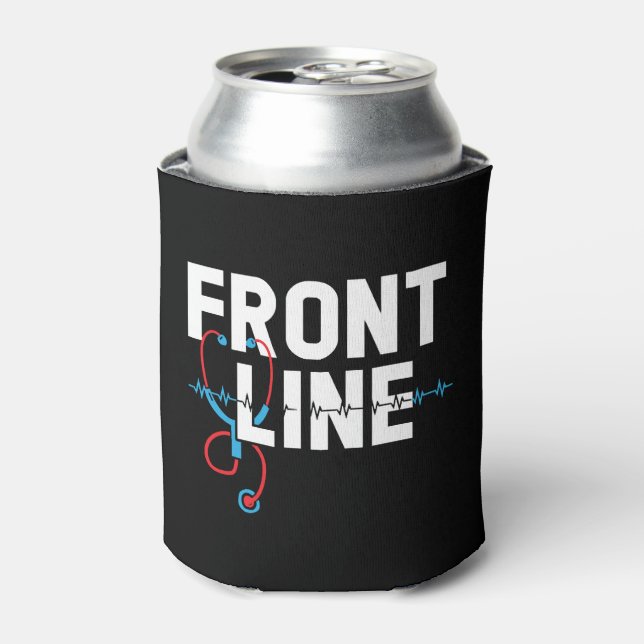 Frontline RN Medical Registered Nurse Nursing Can Cooler (Can Front)