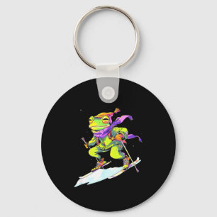 Frosch skiing skier ski winter snow key ring