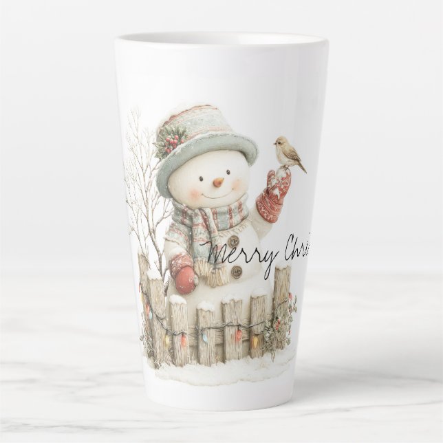 Frost and Friendship in a Holly-Touched Moment Latte Mug (Front)