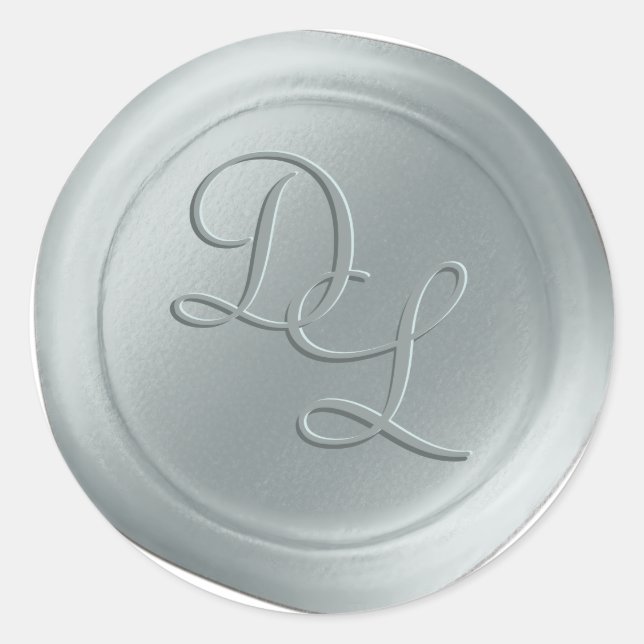 Frost Blue 2 Letter Monogram Wax Seal Stickers (Front)