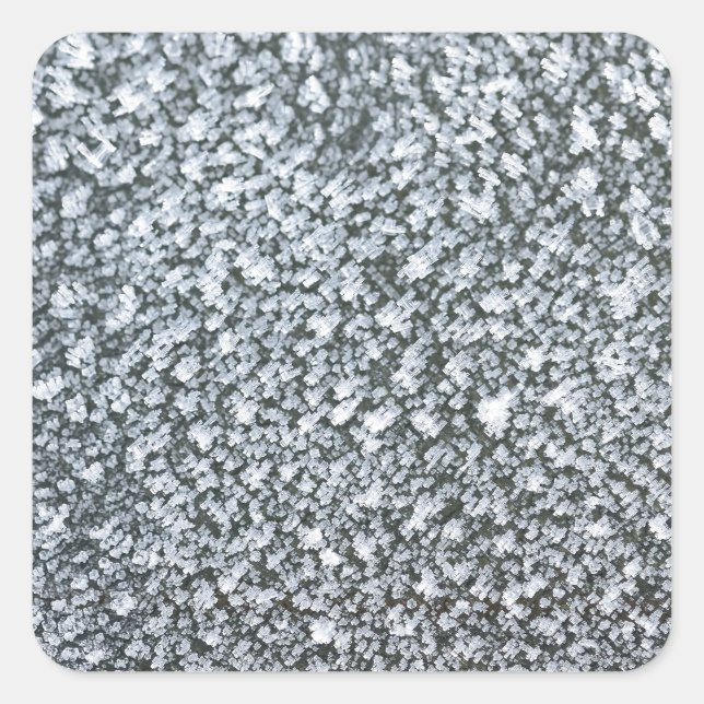 frost closeup on car window square sticker (Front)