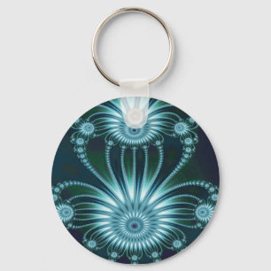 Frost Cool Abstract Fine Art Fractal Key Ring