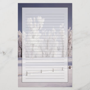 Frost Covered Trees and Fence, Colorado Stationery