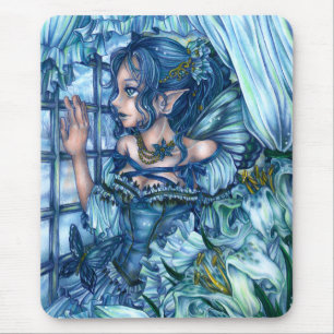Frost Fairy Girl's View of a Sapphire Winter Mouse Pad