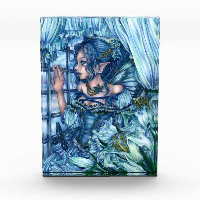 Frost Fairy Girl's View of a Sapphire Winter Photo Block (Front)