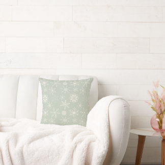 Frost & Flourish Snowflakes – Eucalyptus Cushion