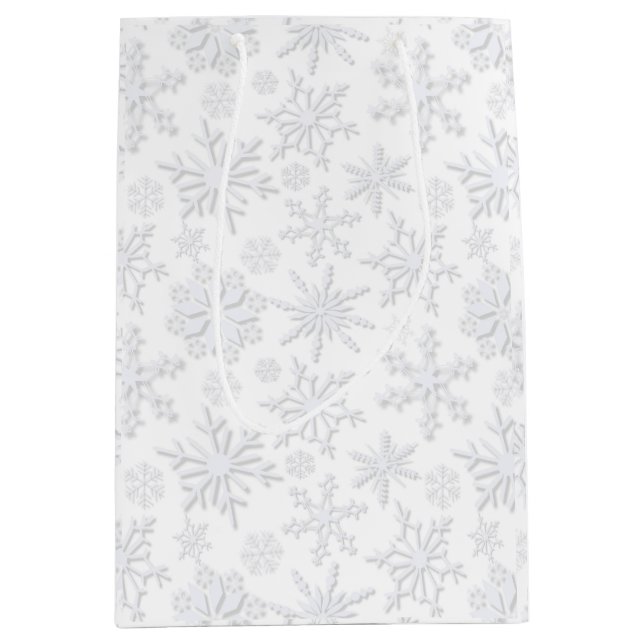 Frost & Flourish Snowflakes – Ice Medium Gift Bag (Front)