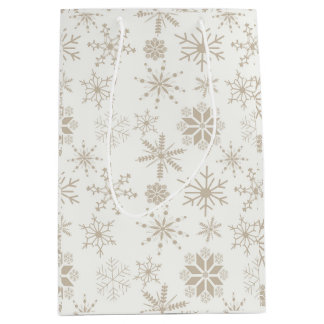Frost & Flourish Snowflakes – Linen Medium Gift Bag
