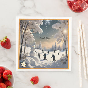 "Frost-Kissed Moments" Napkin