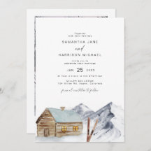 FROST Mountain Ski Cabin Snowy Winter Wedding 