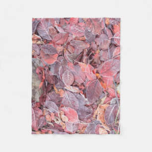 Frost on fallen leaves, Fall colours, Mill Creek Fleece Blanket