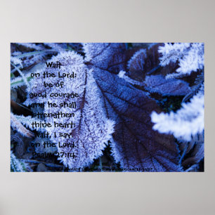 Frost on Leaf Print w/Scripture Verse