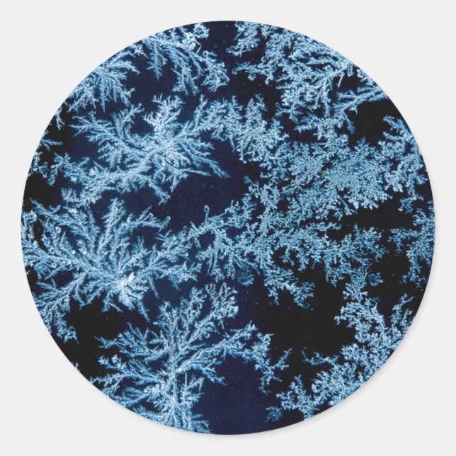 Frost patterns close-up, California Classic Round Sticker (Front)