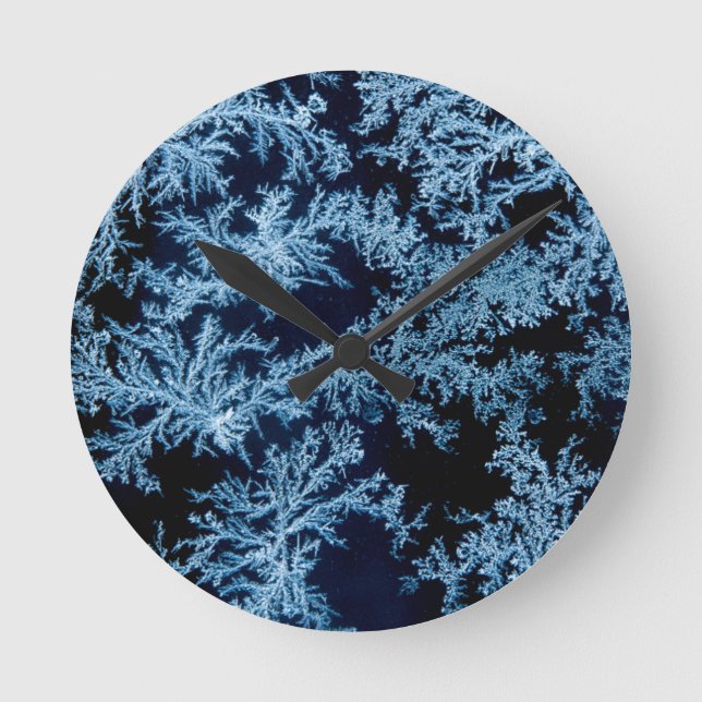 Frost patterns close-up California Round Clock (Front)