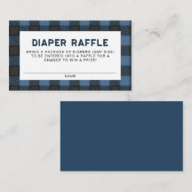 FROST Rustic Blue Flannel Diaper Raffle Card