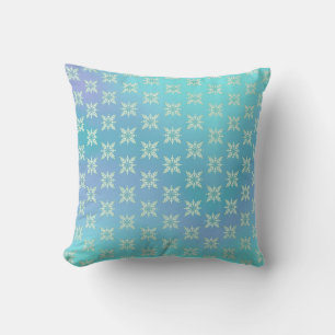 Frost Snowflake Dream Tranquil Blue Lake Cushion