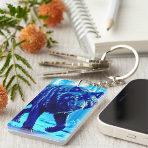 Frost Wolf Key Ring