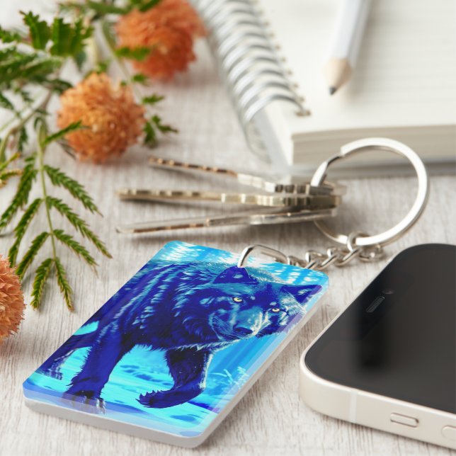 Frost Wolf Key Ring (Front Right)