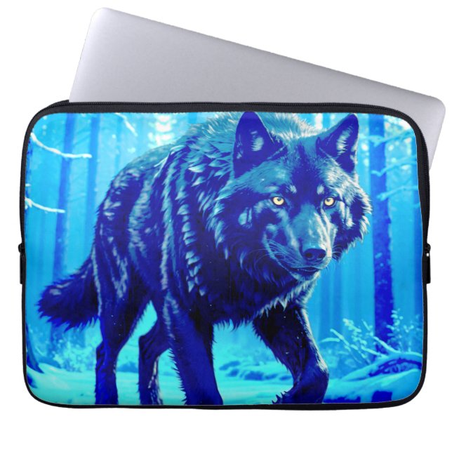 Frost Wolf Laptop Sleeve (Front)