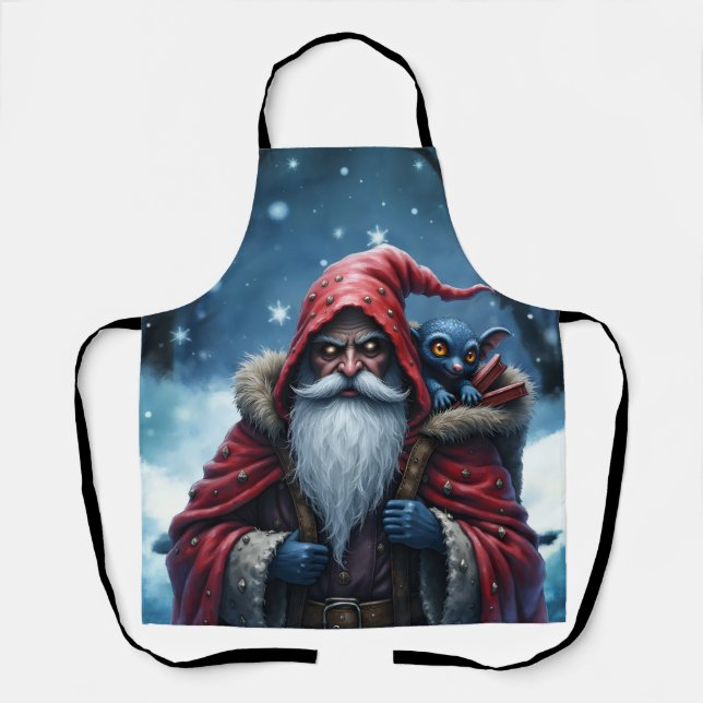 Frostbite Santa & His Mischief Elf. Apron (Front)