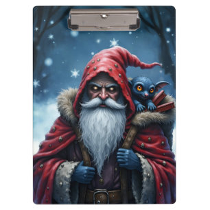 Frostbite Santa & His Mischief Elf. Clipboard