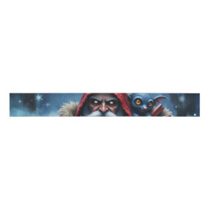 Frostbite Santa & His Mischief Elf. Grosgrain Ribbon