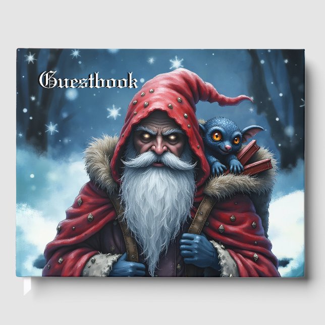 Frostbite Santa & His Mischief Elf.  Guest Book (Front)