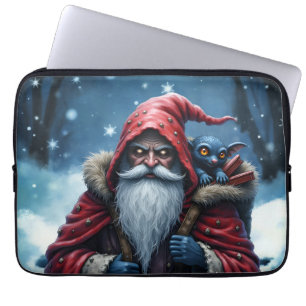 Frostbite Santa & His Mischief Elf. Laptop Sleeve