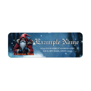 Frostbite Santa & His Mischief Elf. Return Address Label