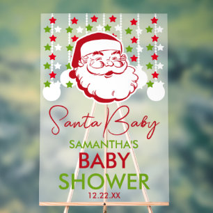 Frosted Acrylic Christmas Baby Shower Welcome Sign