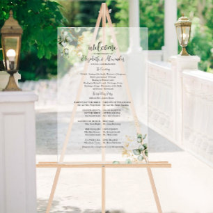 Frosted Acrylic Sign   Wedding Ceremony Program