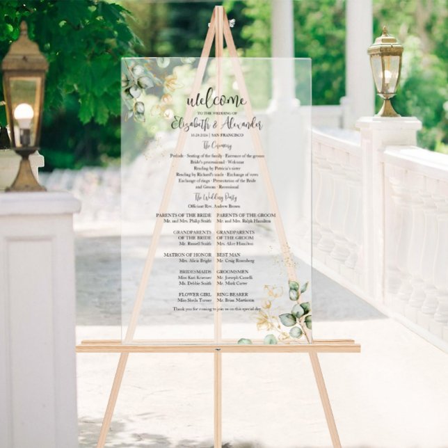 Frosted Acrylic Sign | Wedding Ceremony Program (Creator Uploaded)