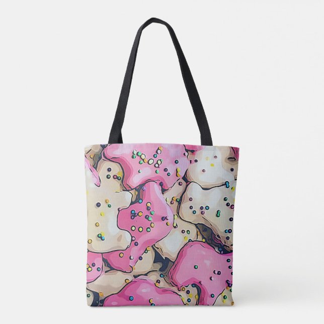 Frosted Animal Cookie Pattern Tote Bag (Back)